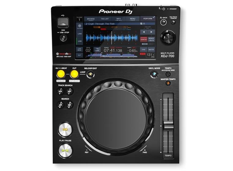 Pioneer XDJ-700 DJ kontroller, USB og berøringsskjerm